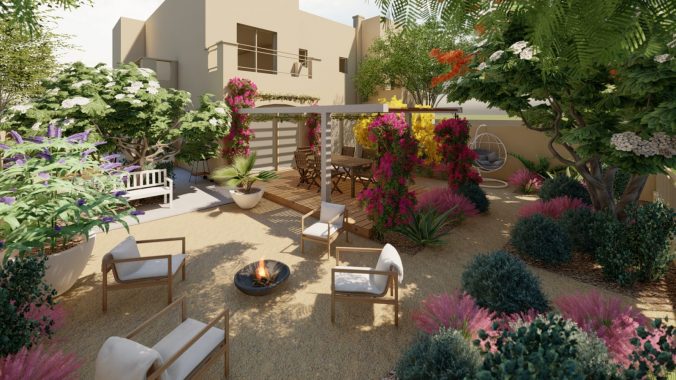 WILDEN Design The Springs Garden Dubai Landscape Design Flowers Colourful Adaptive Planting